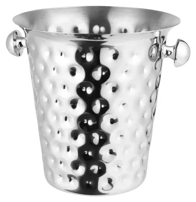 Eiswürfeleimer aus Edelstahl, 5 L, Champagnerkühler mit Henkel, Silber