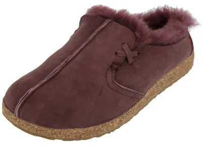 Produktbild von Haflinger Damen Hausschuh Lammfell Leder Pantoffel Saskatchewan 711021, Größe:38 EU, Farbe:Violett