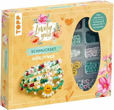 Immagine prodotto di Set di gioielli Lovely You #GirlPower. Istruzioni e materiale per 5 braccialetti. Oltre 400 perline