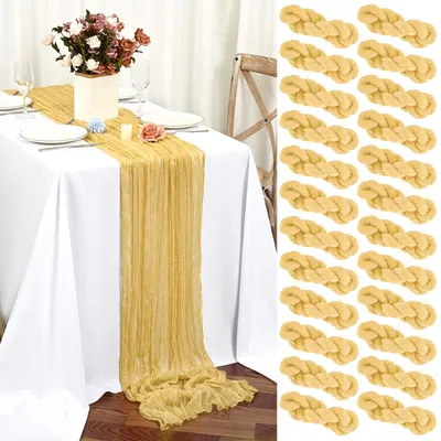 24er-Set goldene Käsetuch-Tischläufer 45x275 cm Boho