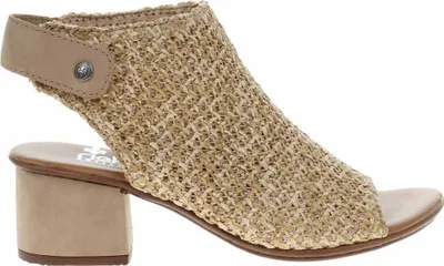 Produktbild von Rieker Damen Sandalette Schaft Bastoptik Blockabsatz 64670, Größe:39 EU, Farbe:Beige