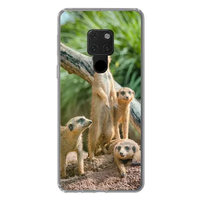 Produktbild von MuchoWow® Handyhülle Schutzhülle Hülle für Huawei P40 Lite Erdmännchen - Familie - Tiere Silikon Softcase Handy Hülle - Handy