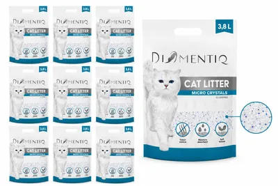 Zdjęcie produktu dla Żwirek silikonowy DIAMENTIQ  Micro crystals zbrylający 10x3,8L, Obraz wygenerowany przez AI