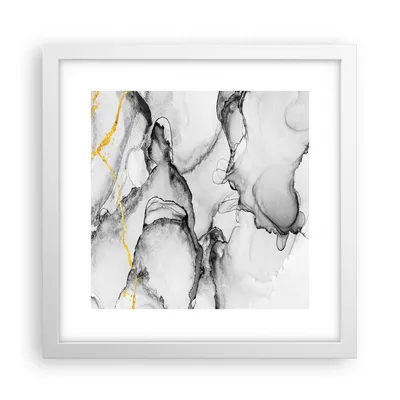 Produktbild von Gerahmtes Poster - Weißer Rahmen - Stein Abstraktion Kontrast - 30x30 cm - Wand Bild - Wanddeko - Wandbilder - Kunstposter - Wandposter - Bilderrahmen - Bilder - Kunstdruck - P2WAC30x30-4761