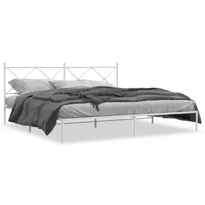 Obrázek produktu pro vidaXL Postel s čelem kovová bílá 200x200 cm