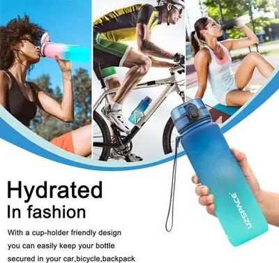 Image de Gourde de 500 ml/800 ml/1 l, gourde sportive pour enfants, sans goût, en Tritan et sans BPA, idéale pour le vélo, le fitness et les activités de plein air