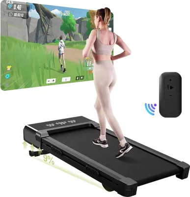 Produktbild von Laufband für Zuhause - Walking Pad - Klappbar - Automatische Steigung 12 Stufen - Bis 6 km/h - 3,0 PS - Tragkraft 136 kg - Bluetooth & LCD - Schwarz