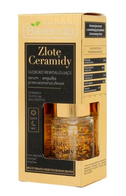Obrázok produktu pre Bielenda Zlaté Ceramidy Hlboko revitalizačné sérum-ampulky proti vráskam na deň a noc, 15 ml