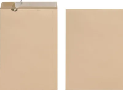 Image de Enveloppe postale Herlitz DIN B4, sans fenêtre, autocollante, marron, 110 g/m², 10 pièces