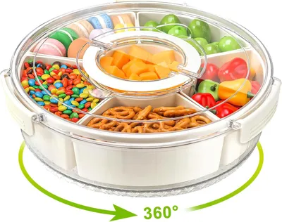 Produktbild von Snackbox mit Faechern Deckel Drehbar Snack Box Gross