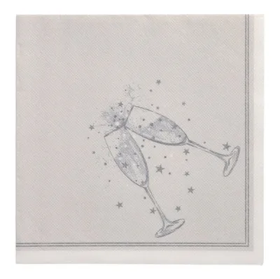 Produktbild von 160 Servietten "ROYAL Collection" 1/4-Falz 40 cm x 40 cm silber "Festivity"