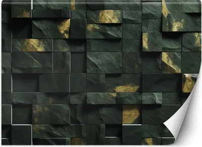 Produktbild von Vlies fototapete Grüne Mosaikwürfel 3D 250x175 cm Feeby Grün inkl. Kleber einfache Montage