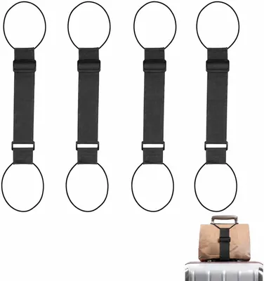 Produktbild von Gepäckgurt 46-68 cm, elastisch, verstellbar, schwarz, für Reisen