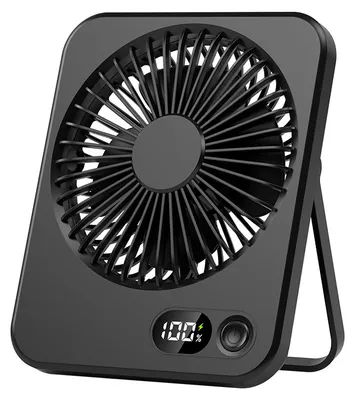 Immagine prodotto di Ventilatore portatile Zimilo, ventilatore da mano 3 in 1, orientabile a 180°, 5 velocità, ricaricabile tramite USB, batteria a lunga durata, nero