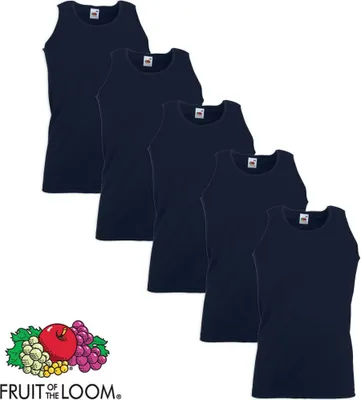 Produktbild von Fruit of the Loom Valueweight Muskelshirt 5 Stk. Baumwolle Navy XL