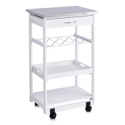 Produktbild von Zeller Küchenrollwagen m. Edelstahltop, weiß
