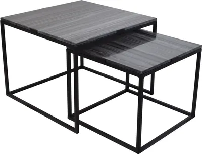 Zdjęcie produktu dla LOFT42 Marble L Stolik pomocniczy kwadratowy czarny – metal – marmur – 43x55x55