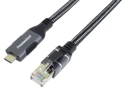 Zdjęcie produktu dla PremiumCord Kabel Ethernet USB-C -> LAN RJ45 10/100/1000 MBIT 3m