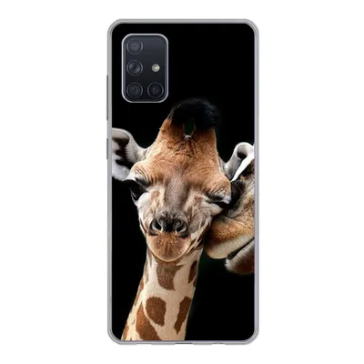 Produktbild von MuchoWow® Handyhülle Schutzhülle Hülle für Samsung Galaxy A51 Giraffe - Tiere - Schwarz - Porträt - Tiere Silikon Softcase Handy Hülle - Schutzabdeckung