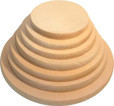 Image de Planche à découper en bois ronde 7 pièces HIT | ensemble de planches de cuisine | sous-plat en bois pour découper | planche ronde de service