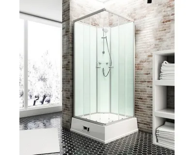 Produktbild von SCHULTE Komplettdusche Korfu 94 x 110 x 215 cm alu-natur inkl. Boiler und Pumpe