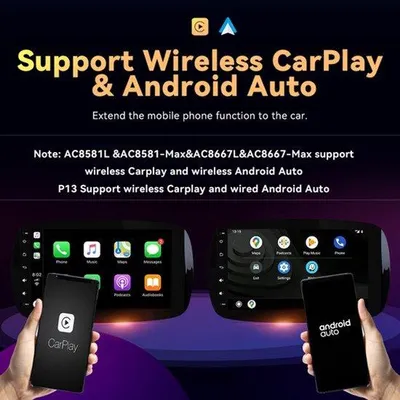 Zdjęcie produktu dla Radio samochodowe 9 cali, system Android 11 - Carplay i Android Auto - moc 4x45W - łatwy montaż - do samochodów Smart z lat 2015, 2016 i 2017