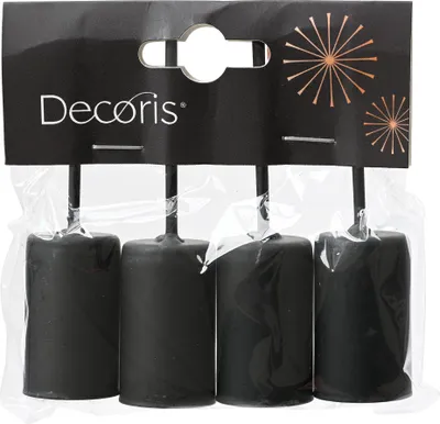 Produktbild von Kerzenhalter zum Stecken 2,3 x 9,2cm Eisen 4er Set Schwarz