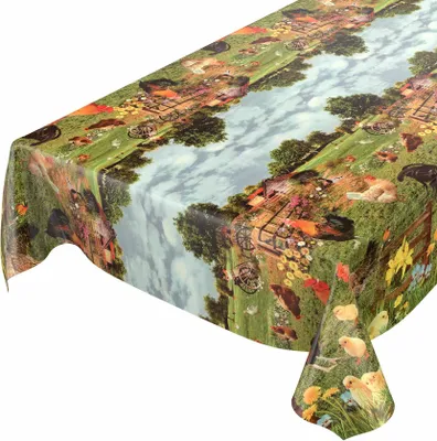 Produktbild von Tischdecke Wachstuch Tiere Grün Robust Wasserabweisend Breite 140 cm Länge 100 cm