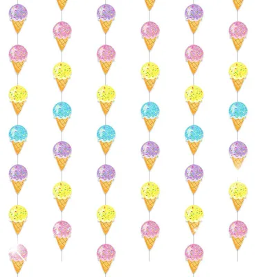 Image de Ensemble de 6 décorations de glaçons en forme de guirlande, sur le thème de Candyland, pour une fête d'anniversaire