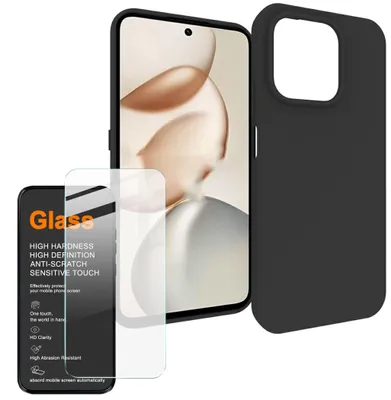 Produktbild von Handyhülle + 9H Schutzglas für Honor 600 Smart 5G TPU Set 2 in 1 Bundle Schwarz