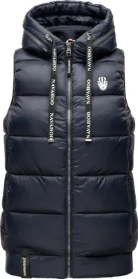 Produktbild von Navahoo Damen Weste Frühling Steppweste Kapuze Übergangsjacke Bodywarmer KASSIDY Navy Gr. 36 - S