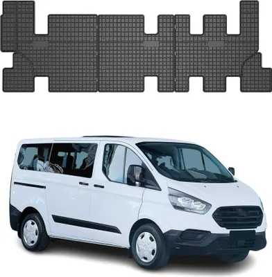 Image de Tapis de Sol pour Ford Tourneo Custom 2012-2021 Noir Caoutchouc