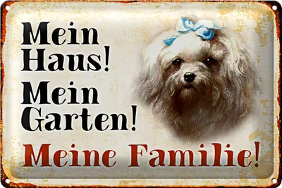 Produktbild von Blechschild Malteser 30x20cm mein Haus mein Garten Familie