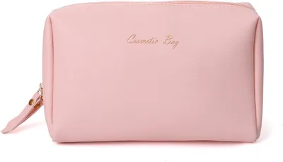 Image de INF Grande trousse de maquillage enPolyuréthane– Organisateur de cosmétiques élégant et portable Rose
