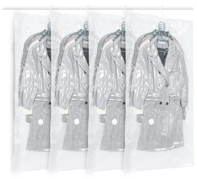 Produktbild von Vakuumbeutel zum Aufhängen 4 Stück 145 x 70 cm Kleiderschrank Organizer Platzsparend Wiederverwendbar