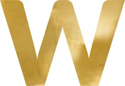 Produktbild von Spiegelbuchstabe „W“, gold, 88x60 cm