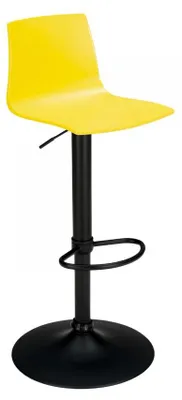 Image de Tabouret de bar de cuisine design avec pied réglable noir mat Grand Soleil Imola Matt - Jaune
