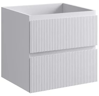Zdjęcie produktu dla Szafka łazienkowa pod umywalkę Carole – biała matowa z ryflowaniem – 49x48x45 cm