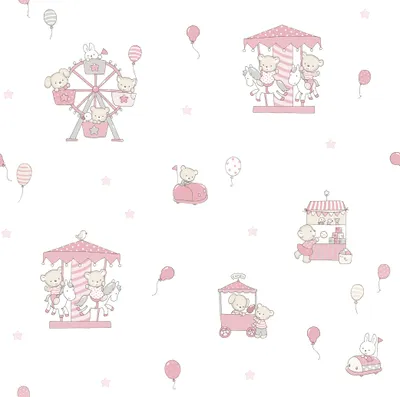 Immagine prodotto di Carta da parati Sanders & Sanders animali rosa e bianchi - 640554 - 53 cm x 10 m