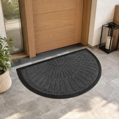 Immagine prodotto di Omgoods - Tappetino per esterni a forma di semicerchio, resistente agli agenti atmosferici e antiscivolo, 80 x 50 cm