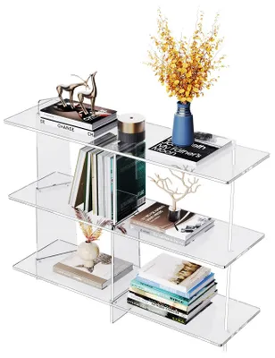 Imagen del producto de Solidchoice - Estantería/Consola de acrílico transparente, 100 x 30 x 80 cm