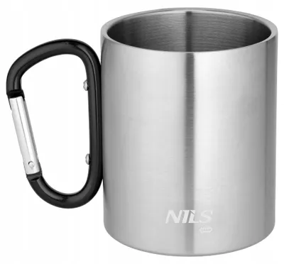 Obrázek produktu pro Nils Camp NC17110 Kempingový hrnek s karabinou nerezový 330 ml