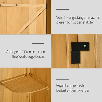 Produktbild von Outsunny Szafka ogrodowa Szopa ogrodowa Szopa narzędziowa z półkami Dach asfaltowy Okno Drewno Żółty+Zielony 77 x 54,2 x 179 cm