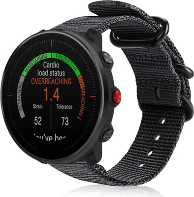 Produktbild von Strap-it Polar Vantage M Nylon-Schnallenarmband (Schwarz)