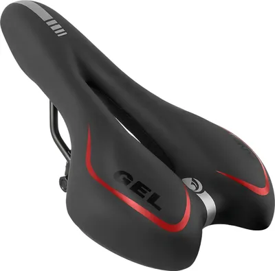 Produktbild von Edibazzar Gel-Fahrradsattel, bequem, wasserdicht, elastisch, stoßdämpfend, 16,5x7x29cm (BxHxL), universell für Rennräder, Mountainbikes, Citybikes, mit Reflektorband und zentraler Belüftung.