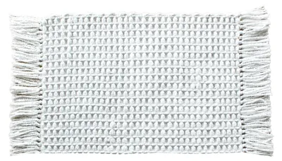 Productafbeelding van Heckettlane witte badmat - Madras, 60x100 cm - Gemaakt van 60% polyester en 40% katoen