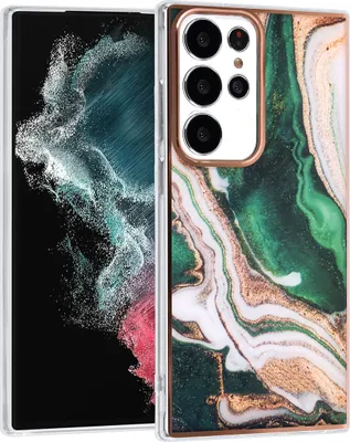 Produktbild von UNIQ Accessory Galaxy S23 Ultra TPU Backcover - Marble Green