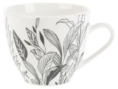 Mok 18 cl Porzellan, Ø 8,5 cm, H 7 cm, weiß-schwarz