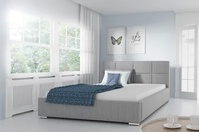 Obrázek produktu pro Čalouněná manželská postel 140x200 YSOBEL - světlá šedá