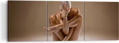 Produktbild von Bild auf Leinwand - Leinwandbild - 3 Teile - Nackt Frau Figur - 120x40cm - Wand Bild - Wanddeko - Wandbilder - Leinwanddruck - Bilder - Wanddekoration - Leinwand bilder - Wandbild - CA120x40-4775